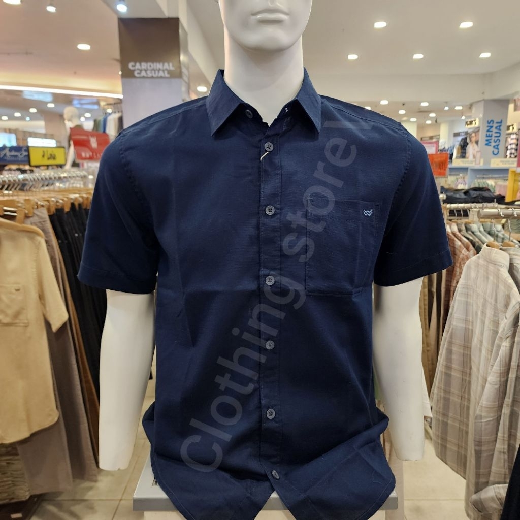 WATCHOUT CASUAL ORIGINAL kemeja pria lengan pendek navy WS514690027