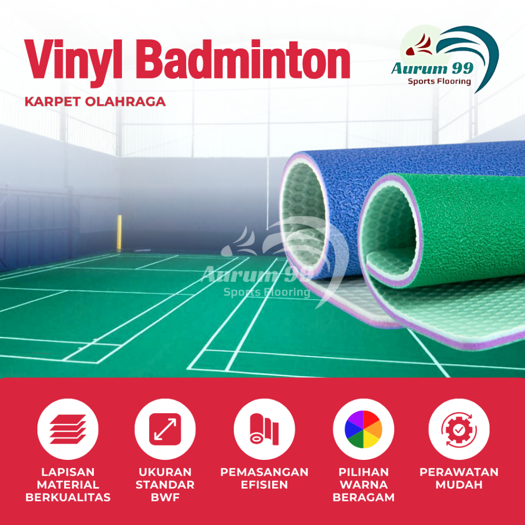 Karpet Badminton - Vinyl Lapangan Badminton | Karpet Lapangan Badminton Bulutangkis Standar BWF*