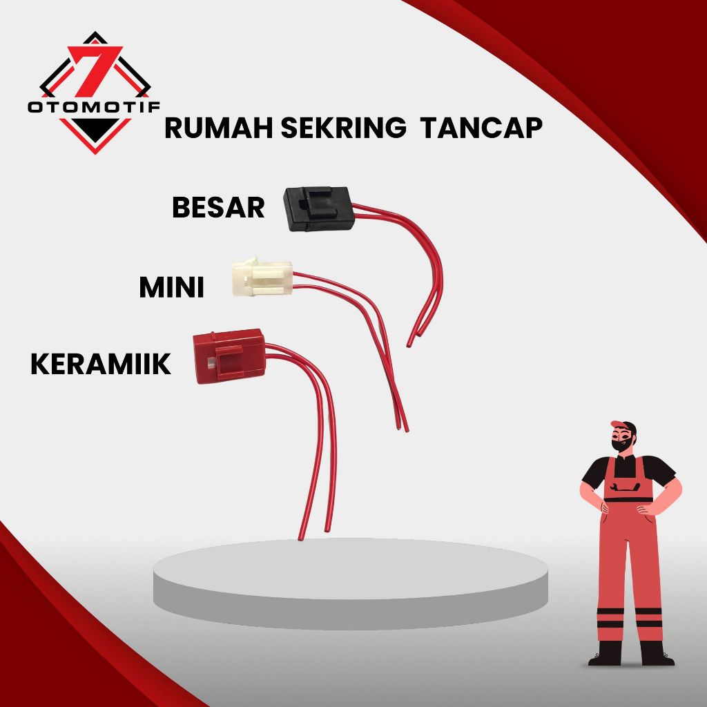 Rumah Sekring Tancap Besar Medium Kecil Mini Keramik Tempat Fuse Holder DX Motor Mobil