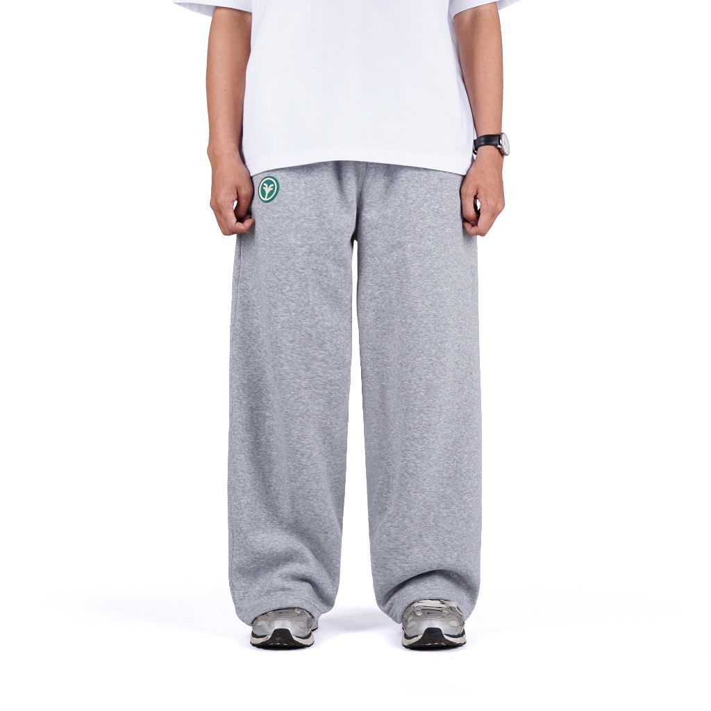 VANTIVA Celana Sweatpants Loose Baggy Pants Fleece Grey Misty Vast