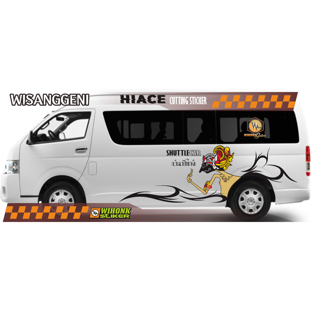 STIKER HIACE WAYANG ARJUNA WISANGGENI GATOT KACA NAKULA SADEWA CUTTING STICKER NEW HIACE