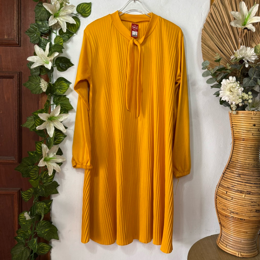 Tunik Plisket Mustard Polos