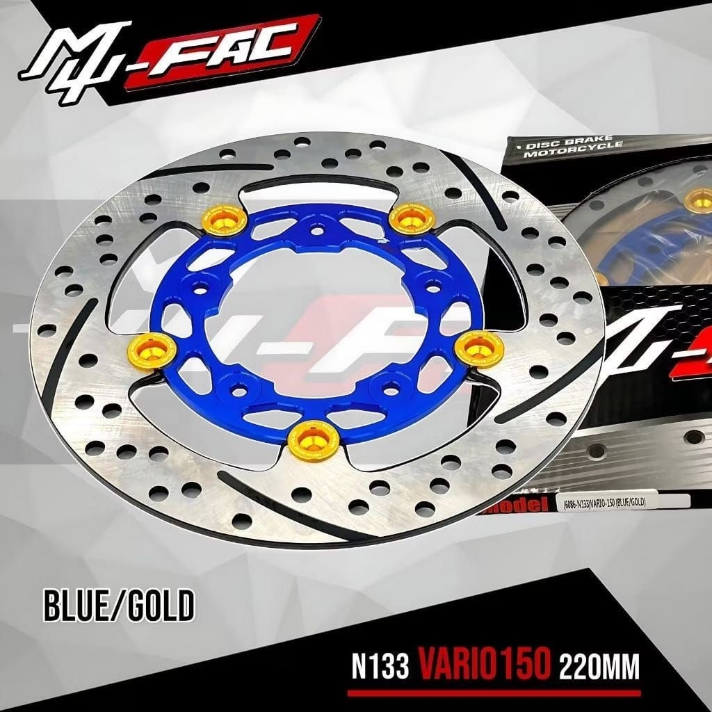 DISC PIRINGAN MUFAC IMPORT CAKRAM DEPAN VARIO 150 NEW LUBANG 5 UK 220MM N133