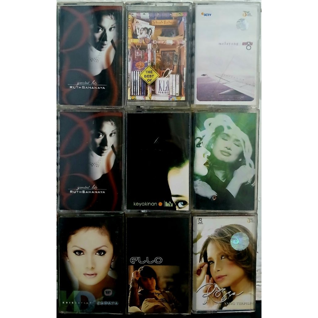 Kaset Pita1&4 RUTH SAHANAYA GreatHits AQUARIUS 2ThebestofKLAPROJECT sonyMusic 3 UNGU melayangTrinity