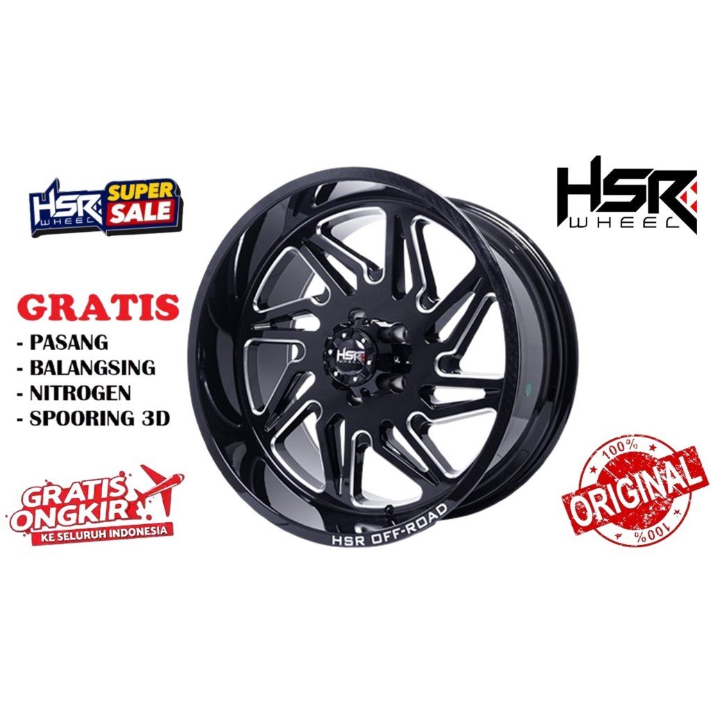 Velg Mobil Jeep Wrangler Gladiator Rubicon HSR FG Megumi R20 Pcd 5x127 Original Free Ongkir