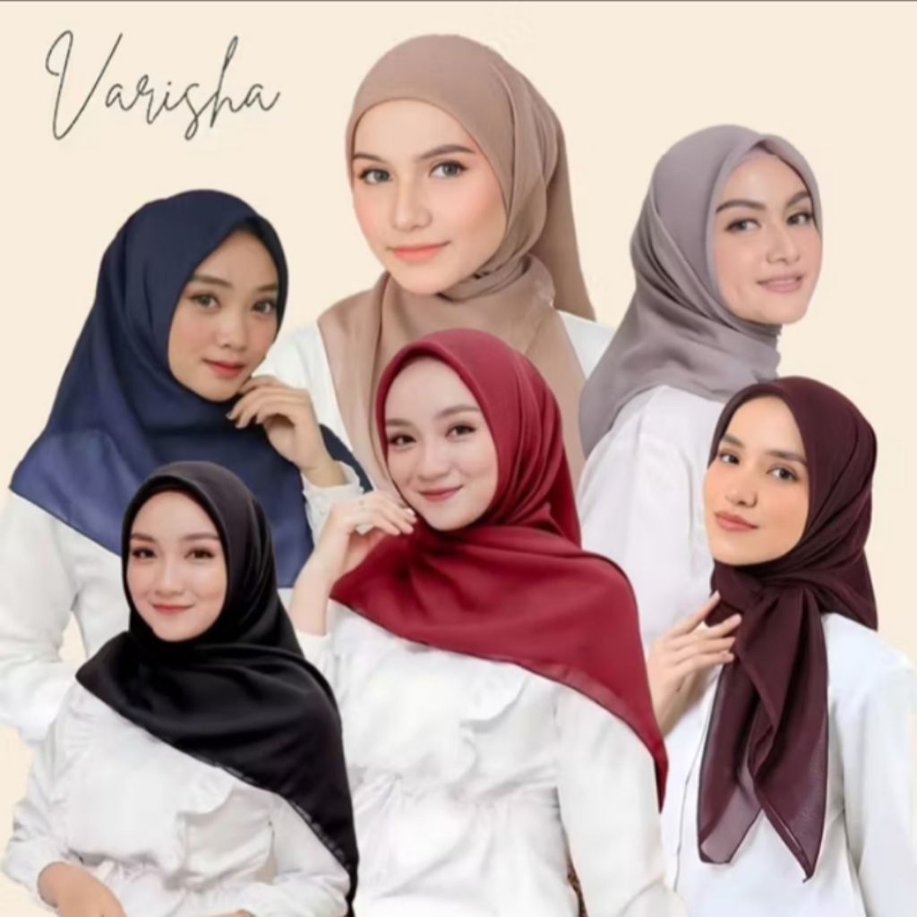 Hijab paris varisha/kerudung segiempat polos/kerudung varisha terlariss