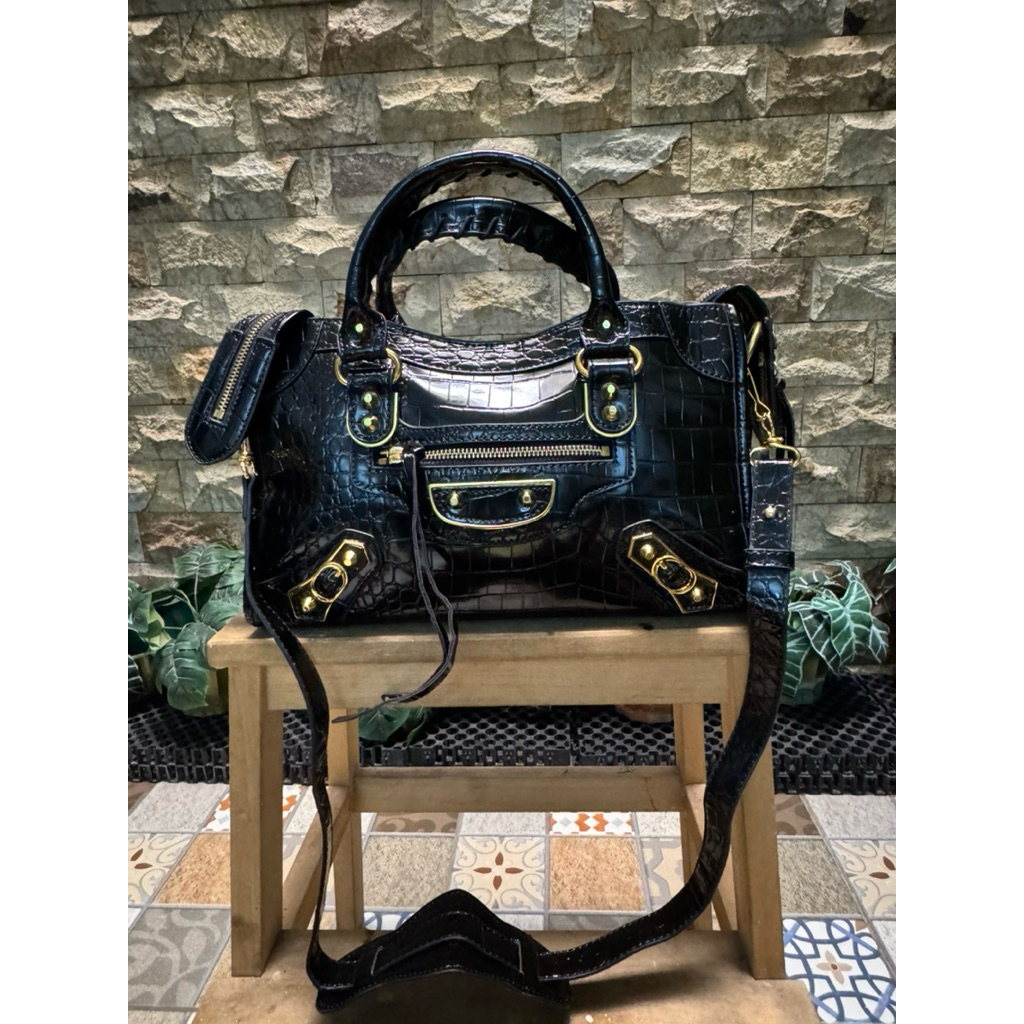 Preloved Tote Bag bisa sling Balen croco