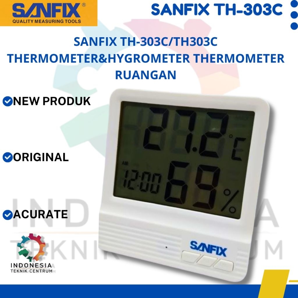SANFIX TH-303C/TH303C Thermometer&Hygrometer Thermometer Ruangan