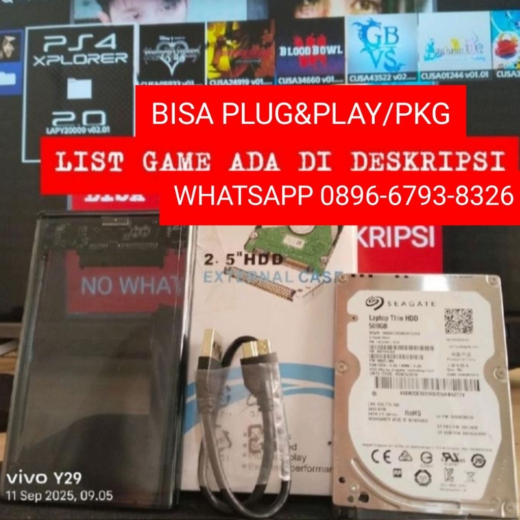 HARDISK/HDD PS4 HEN 500GB+FU££ ISI GAME BISA REQUEST