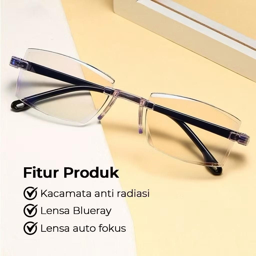 Kacamata plus kacamata baca anti radiasi elastis korean style kacamata auto fokus anti radiasi Kacam
