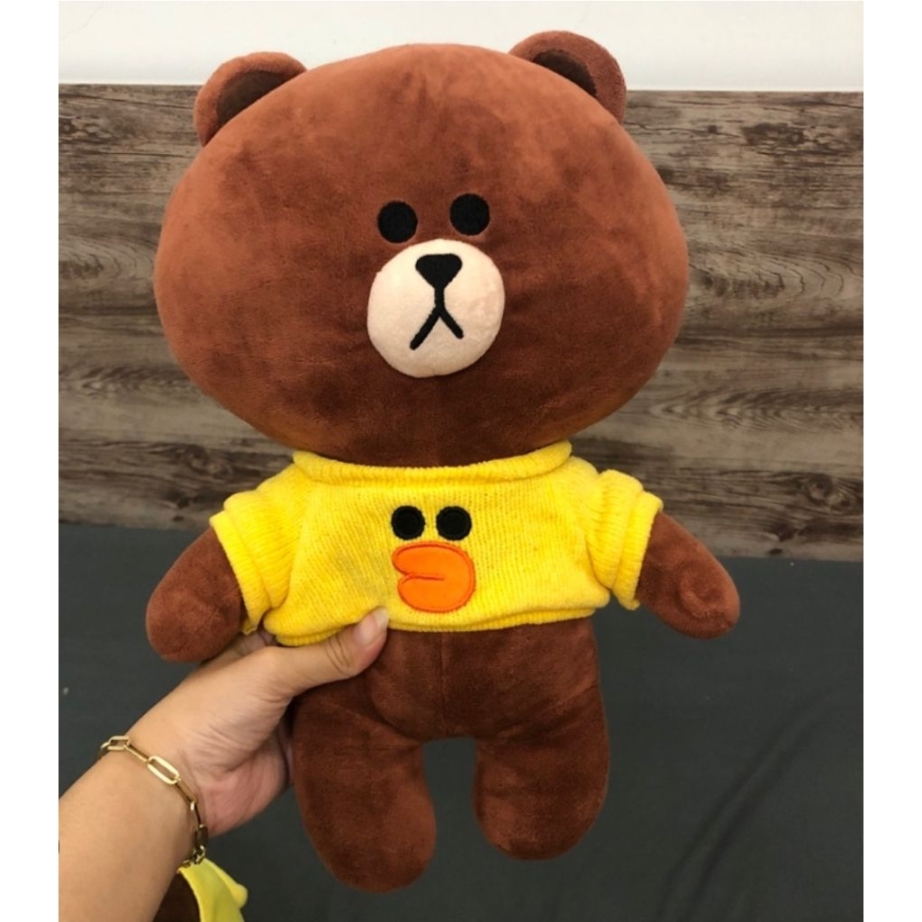 Boneka Brown Kostum Baju Sally Original Line Friends Brown 40cm Halus Lembut