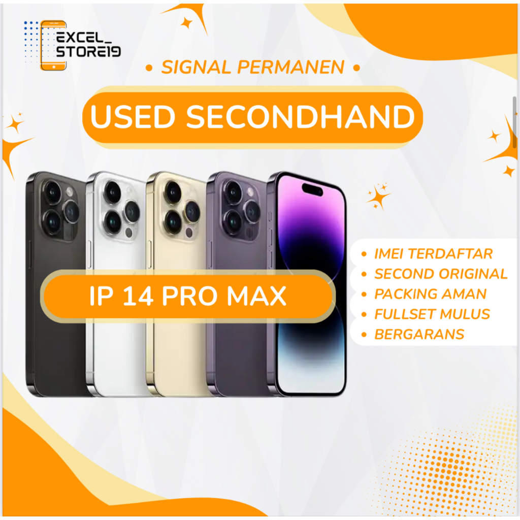 Iphone 14 Pro Max 128Gb / 256Gb / 512Gb / 1 TB Second Imei Terdaftar