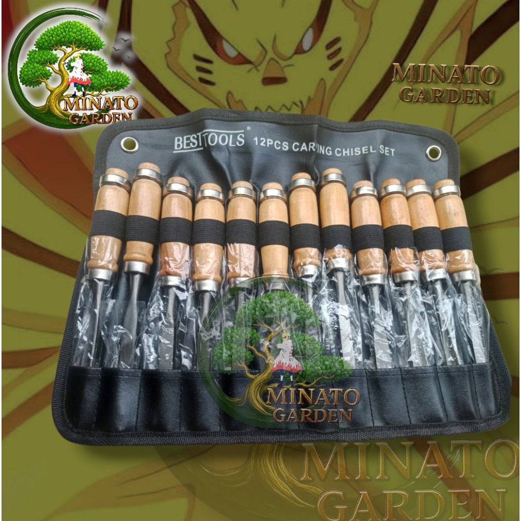 MG - tata ukir bonsai kayu besar set 12