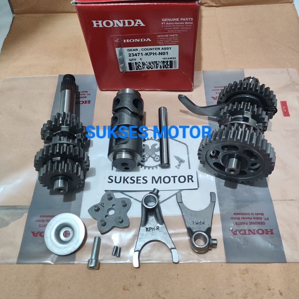 Gir Gear Mesin KPH Gigi Rasio Susun + Garpu Capit Udang Honda Supra x 125 karbu kharisma 125 Origina