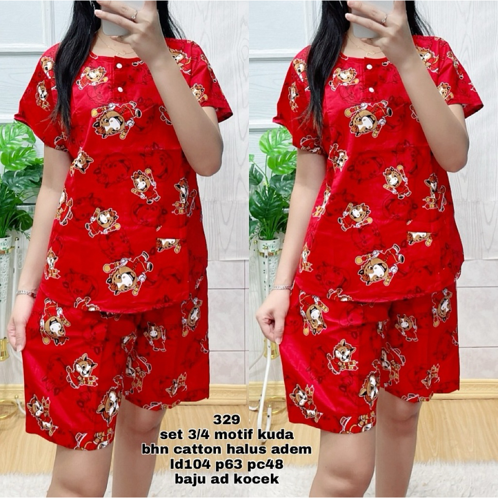 baju tidur imlek motif kuda