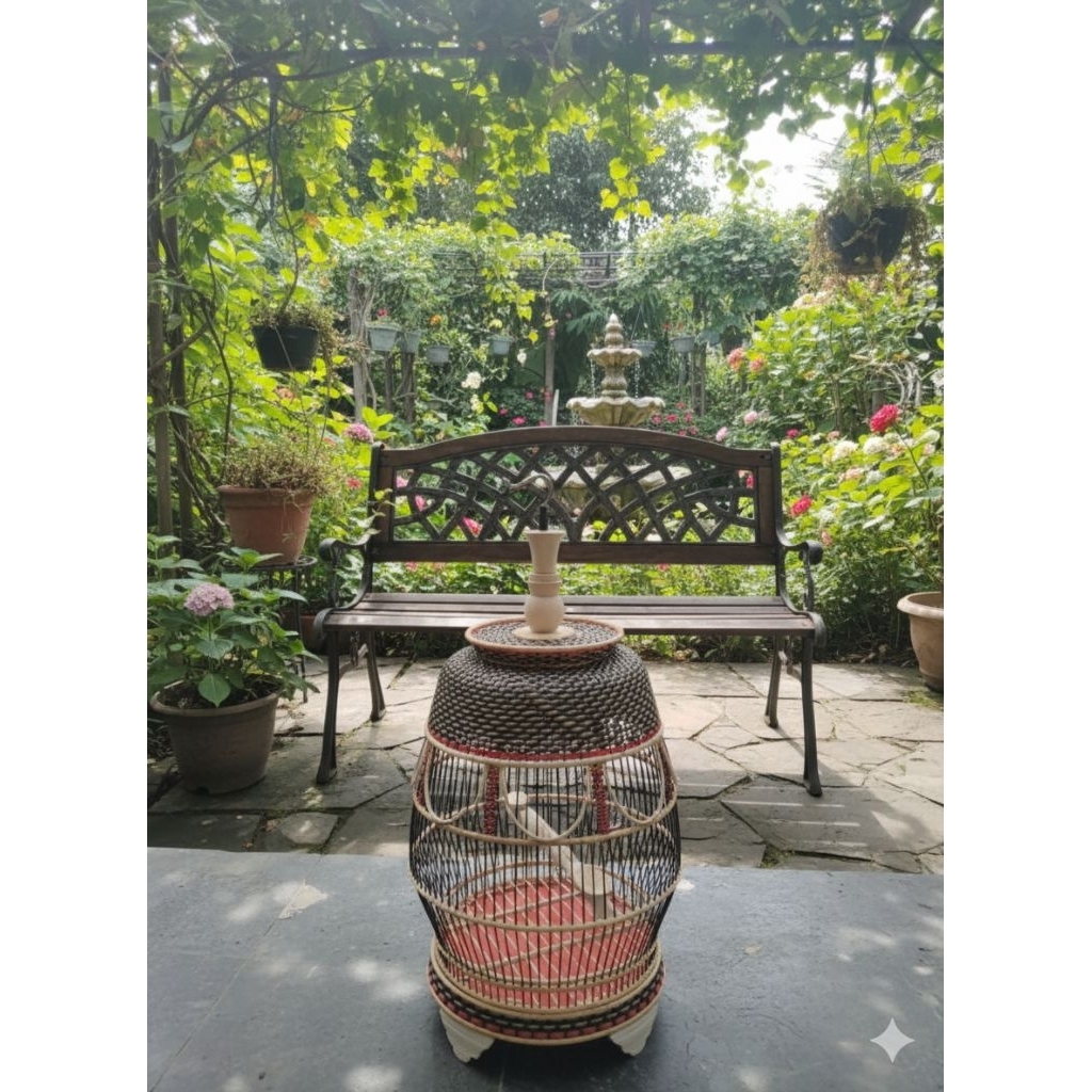 Sangkar burung Kandang perkutut rajut rotan