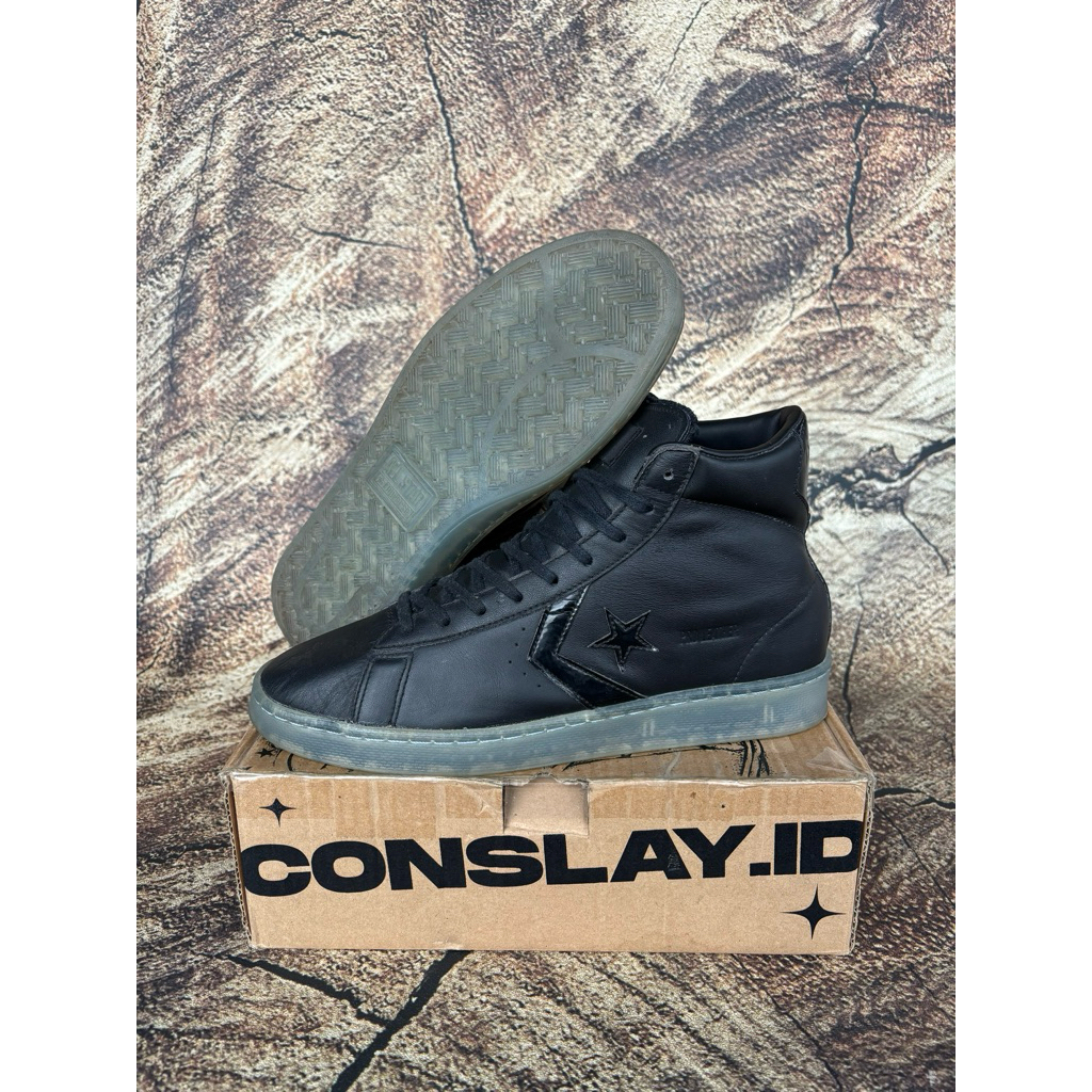 ( Size 44.5 ) Converse Pro Leather Black Clear Hi Leather