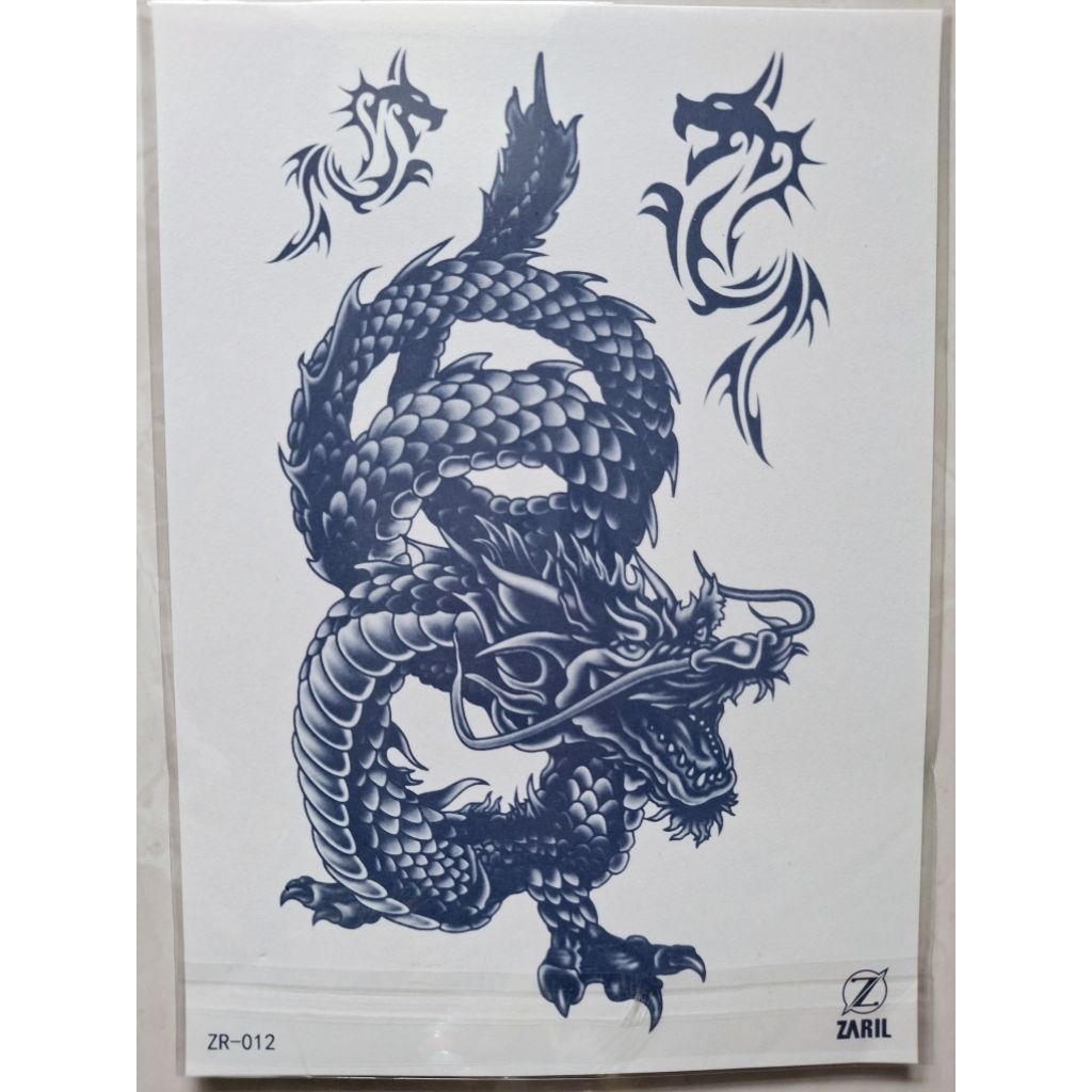 Tatto SEMI PREMANENT NAGA  Zr_012 Tatto PREMIUM Tahan Air Anti Air 2-3 Minggu