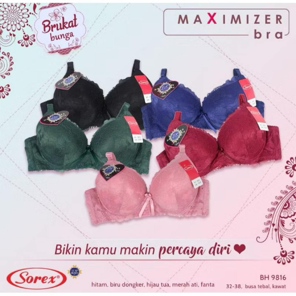 Sorex bra busa tebal bh berkawat 9816