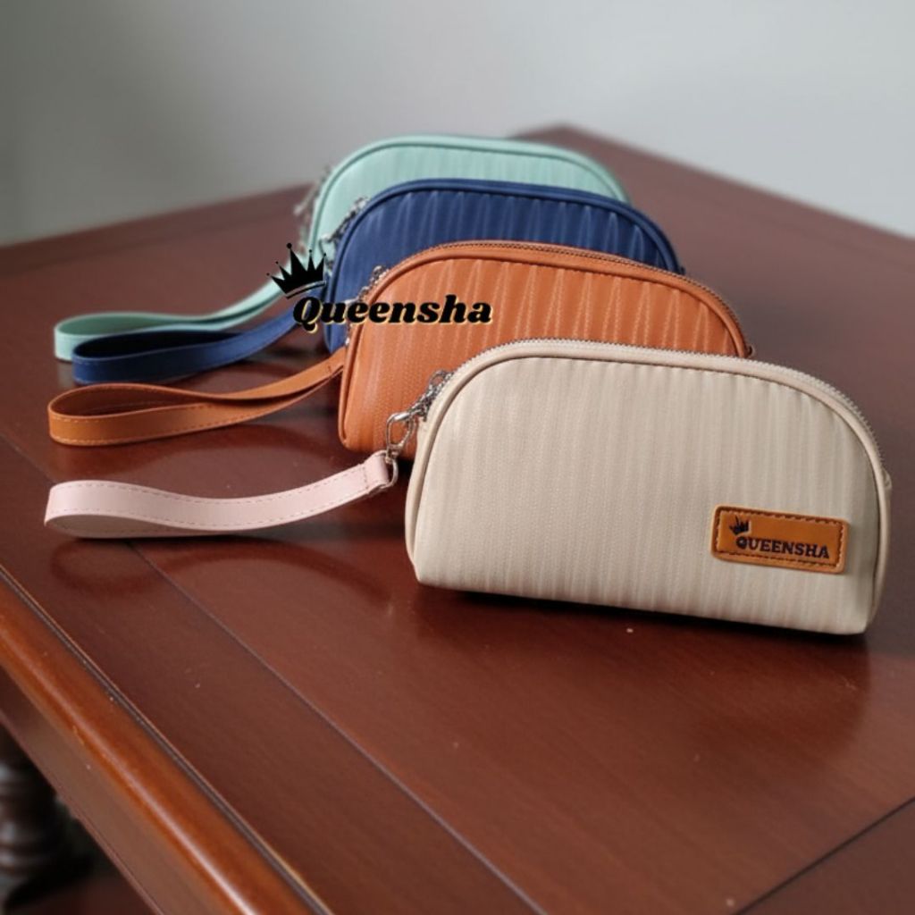 Dompet Wanita Oval 2 Ruang Anti air Hp dan Uang Terbaru Kekinian QUEENSHA