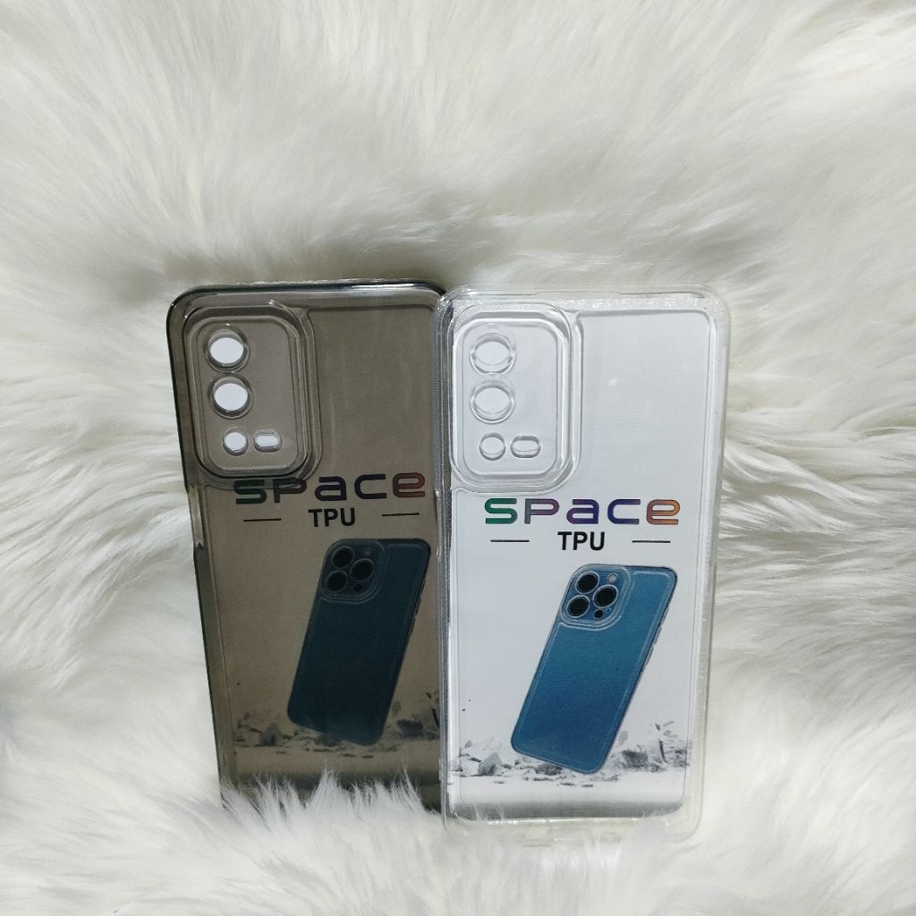 SoftCase Oppo A55 4G Silikon Casing Space Tpu Original Clear Bening Transparan Black Hitam