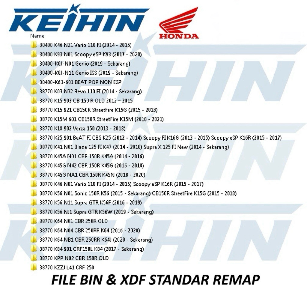file bin dan xdf standart 32 motor honda (KEIHIN)