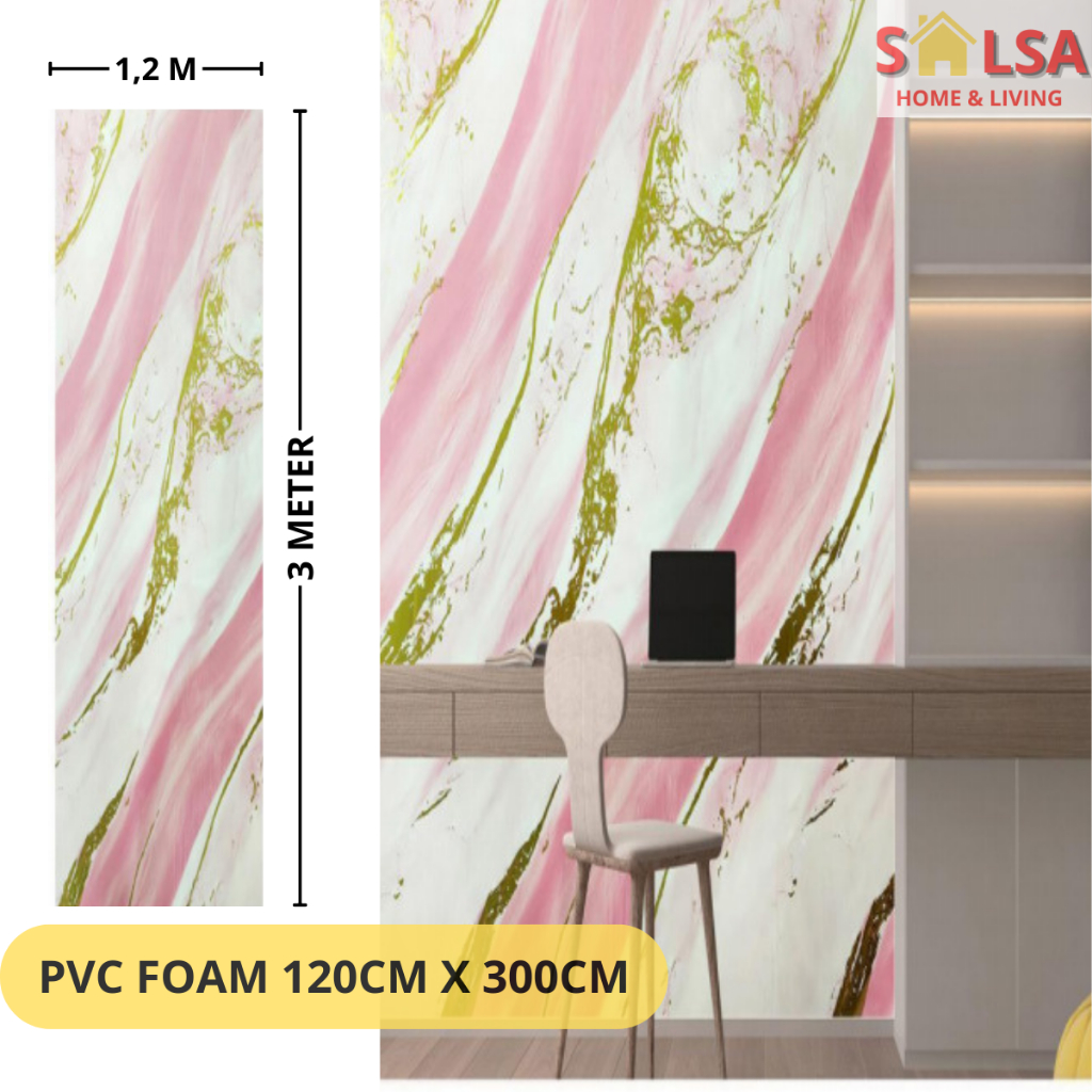 WALLPAPER VINYL MARMER GLOSY 120CM PANJANG 3 METER