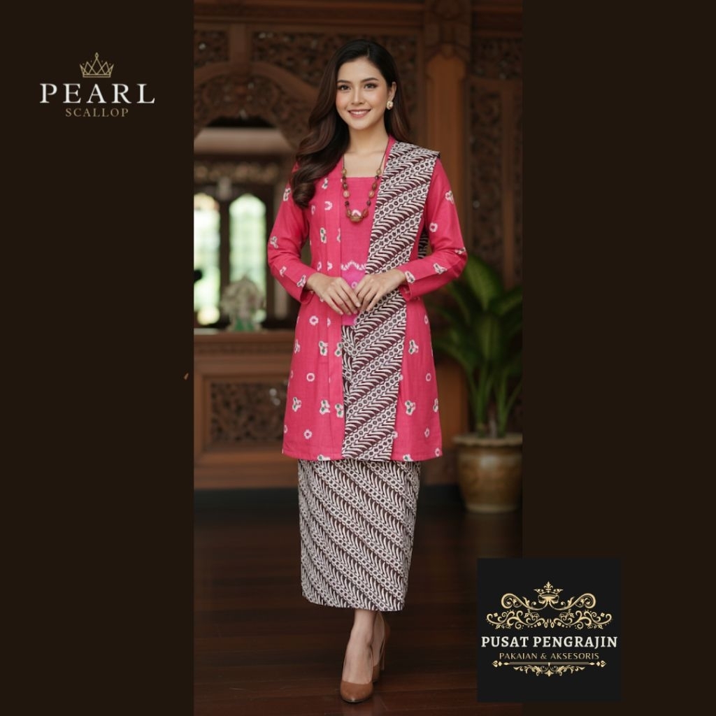 Set Kebaya Kutubaru Jumputan Panjang