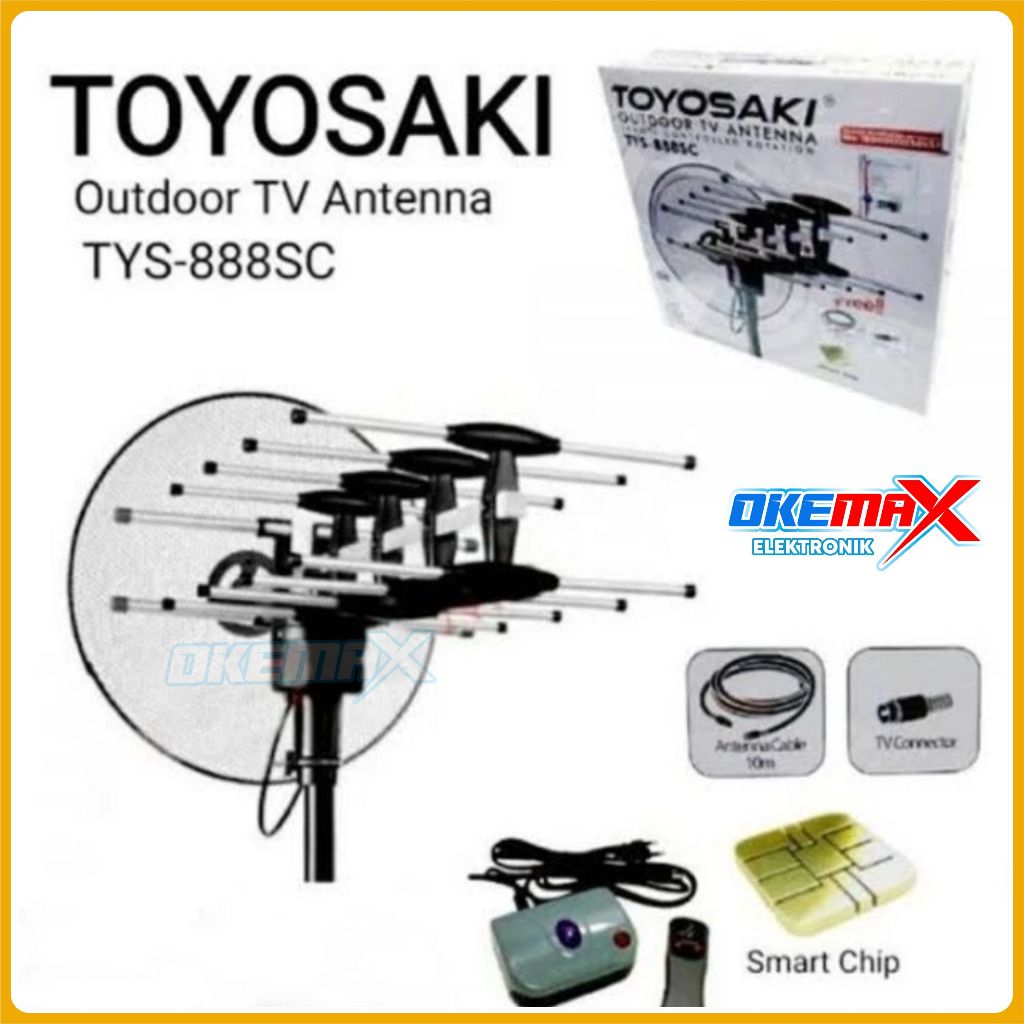 Toyosaki TYS-888 SC Antena TV Luar Ruangan Digital TYS-888SC Boster + Remote Support TV Digital