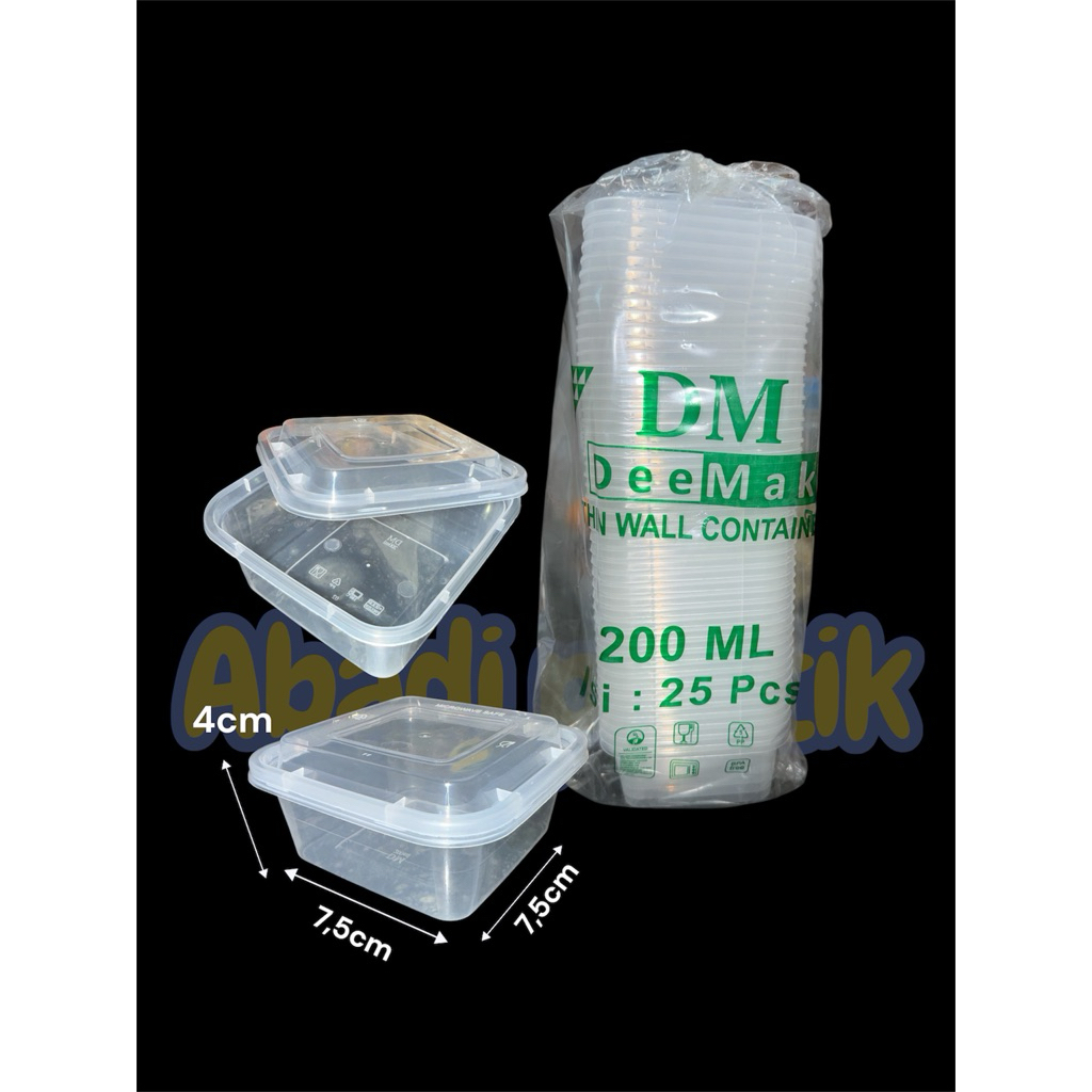 THINWALL 200 ML Sq/DM 200 ML/KOTAK MAKAN PERSEGI 200 ML