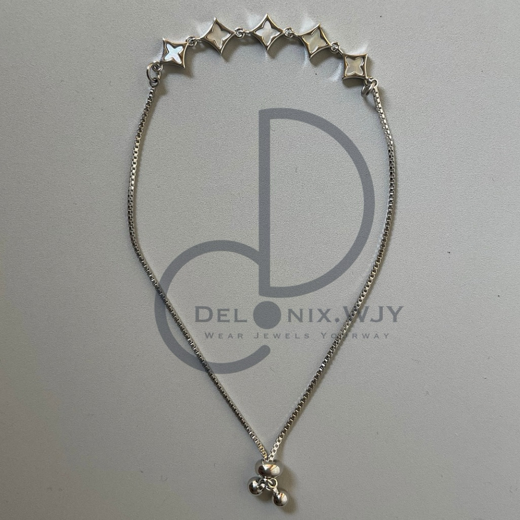 Gelang Perak Silver Serut Wanita Mewah Cantik Kotak Kecil