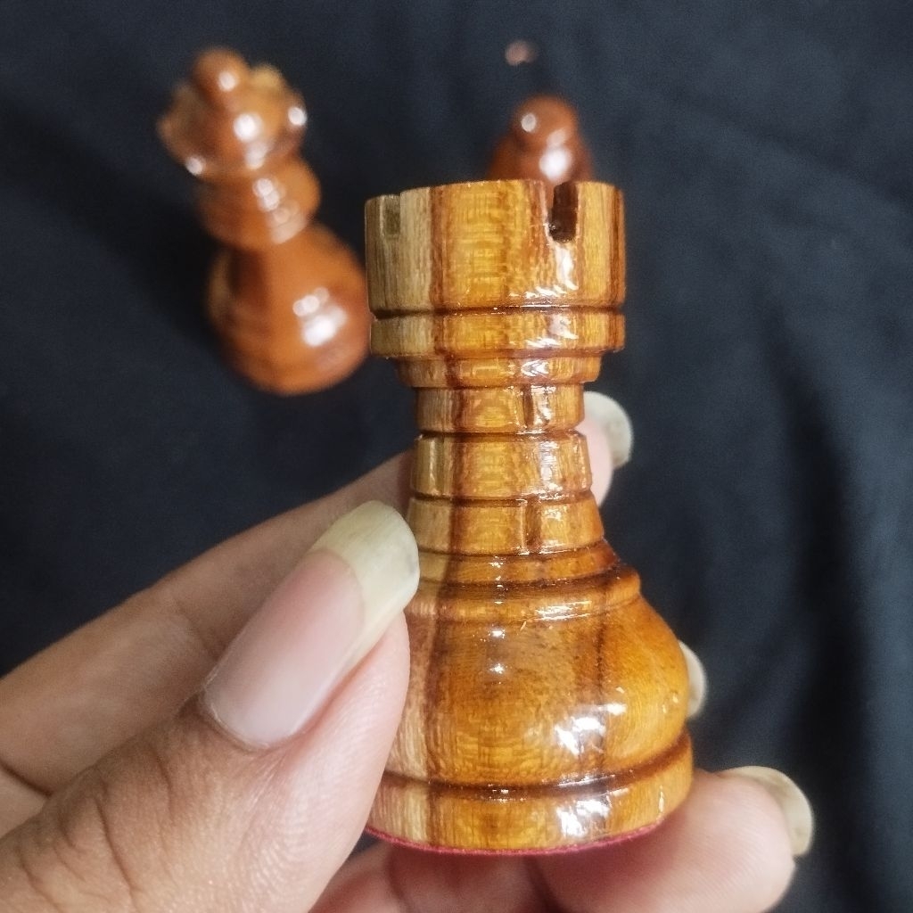 catur kayu jati teak Wood handycraft ukiran halus mengkilat