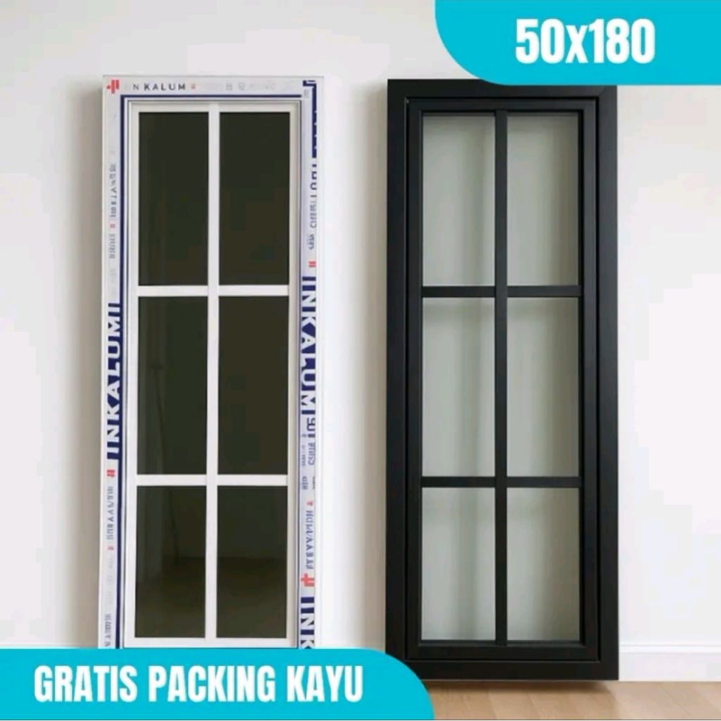 jendela jungkit aluminium cesmen ornamen ukuran 50x180 cocok untuk
