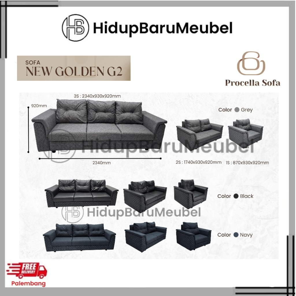 Sofa New Golden G2 by Procella / bangku kursi Mewah golden PROCELLA / tempat duduk MURAH / promo kur