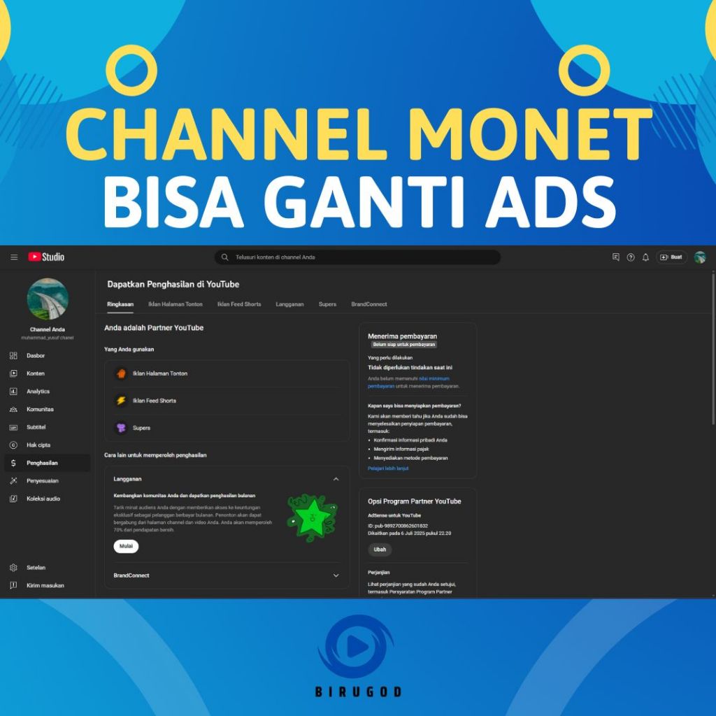 CHANNEL YOUTUBE MONETISASI REALTIME GACORRR