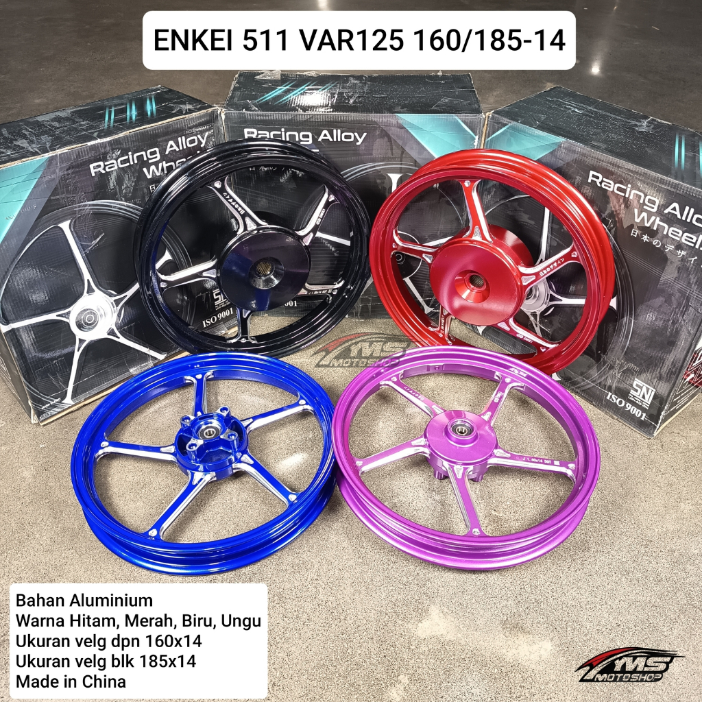 ENKEI 511 VELG MOTOR Honda VARIO125 160/185 RING 14 PELEG VELEG WARNA UNGU; HITAM; MERAH; BIRU