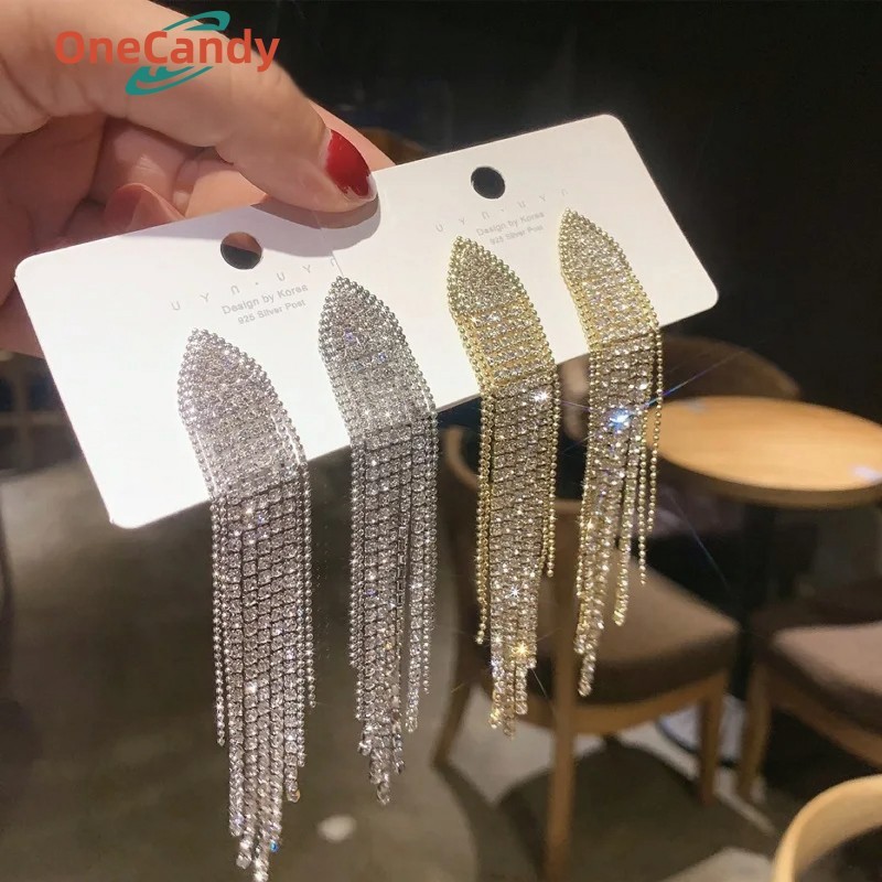 Anting Juntai Panjang Anting Panjang Wanita Anting Berlian Panjang Korean Look Simple Elegan Anting 