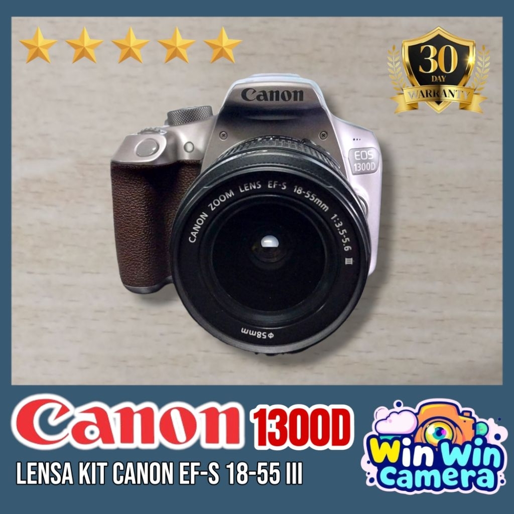 Kamera camera DSLR Canon eos 1300D lensa kit Canon 18-55 III Silver wifi