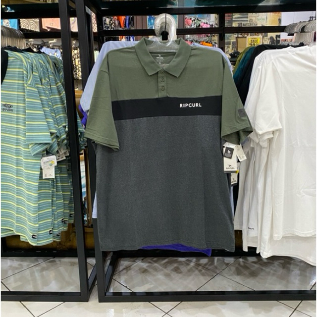 Kaos Polo Ripcurl Undertow Panel Dark Olive Original