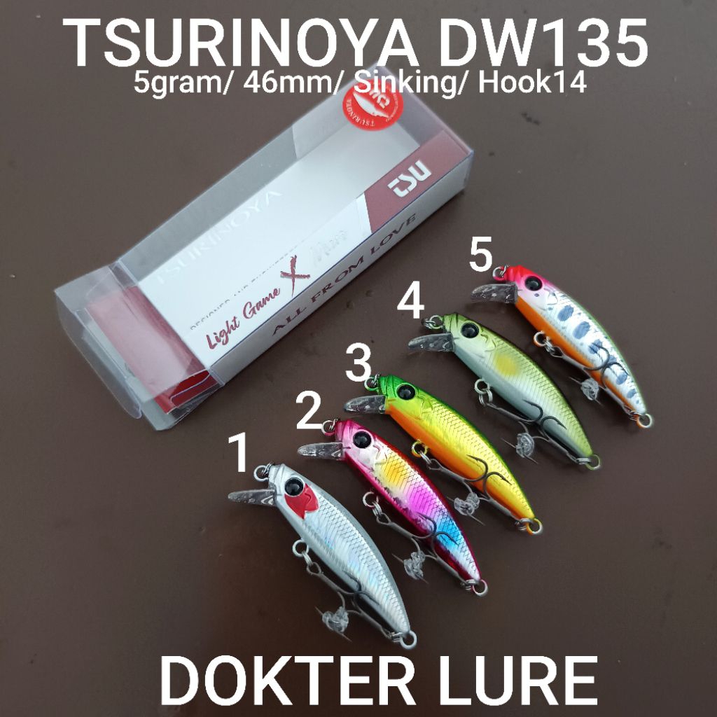 Minnow TSURINOYA DW135 5gram Umpan Lure Mancing Casting UL