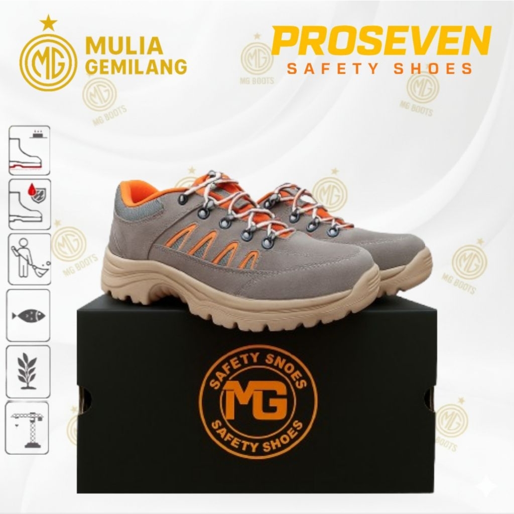 ⭐BEST SELLER⭐ Sepatu Safety MG PROSEVEN Sport (Ujung besi) Casual pendek