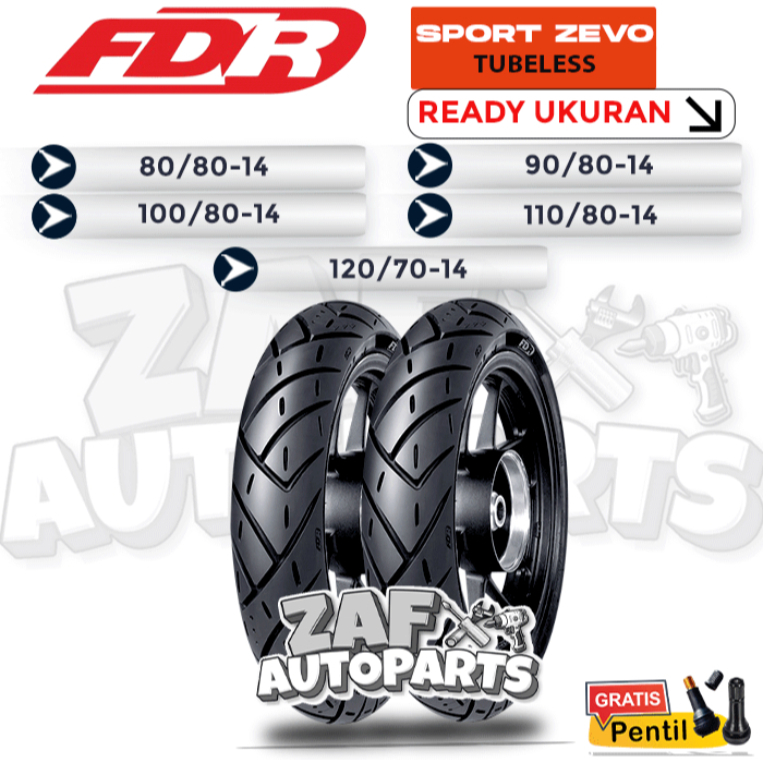 SEPASANG / SATUAN BAN MOTOR VARIO 160 FDR SPORT ZEVO Ring 14 TUBELESS PCX 150 VARIO 150