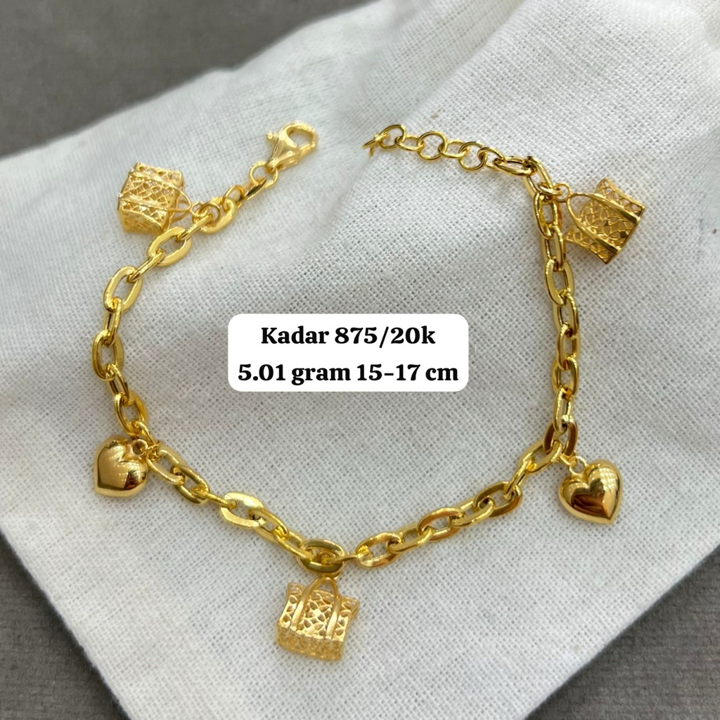 Murah Gelang fancy bandul bintang emas asli Keren