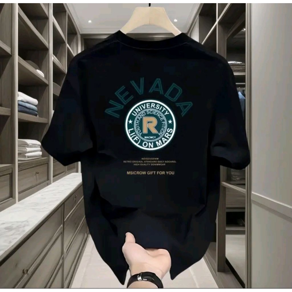 KAOS S-7XL OVERSIZE NEVADA PRIA/WANITA BAHAN KATUN 24s KAOS JUMBO OBLONG OUTFIT BIGSIZE