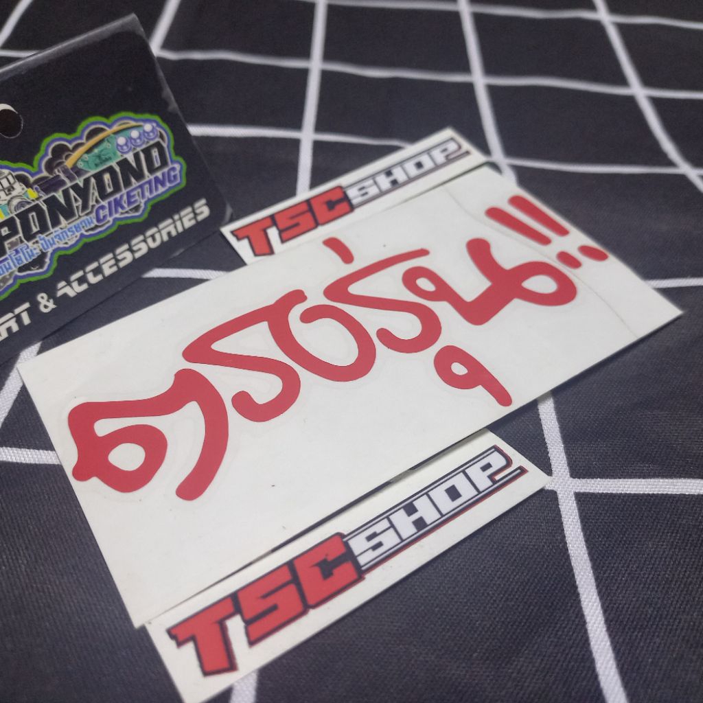 +✅𝗧𝗘𝗥𝗠𝗨𝗥𝗔𝗛 | STICKER CUTTING TULISAN THAILAND MODEL WARNA MERAH FOR ALL WAVE 125 110 100 SUPRA KARIS