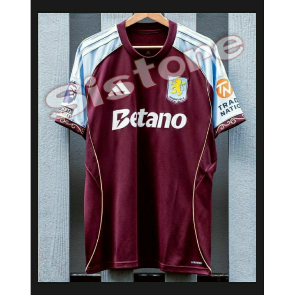 Jersey AstonN_ VillaA_ Home 2025 / 2026 + Cetak Nama Nameset TIELEMANS 8 / Custom suka suka Font OFF