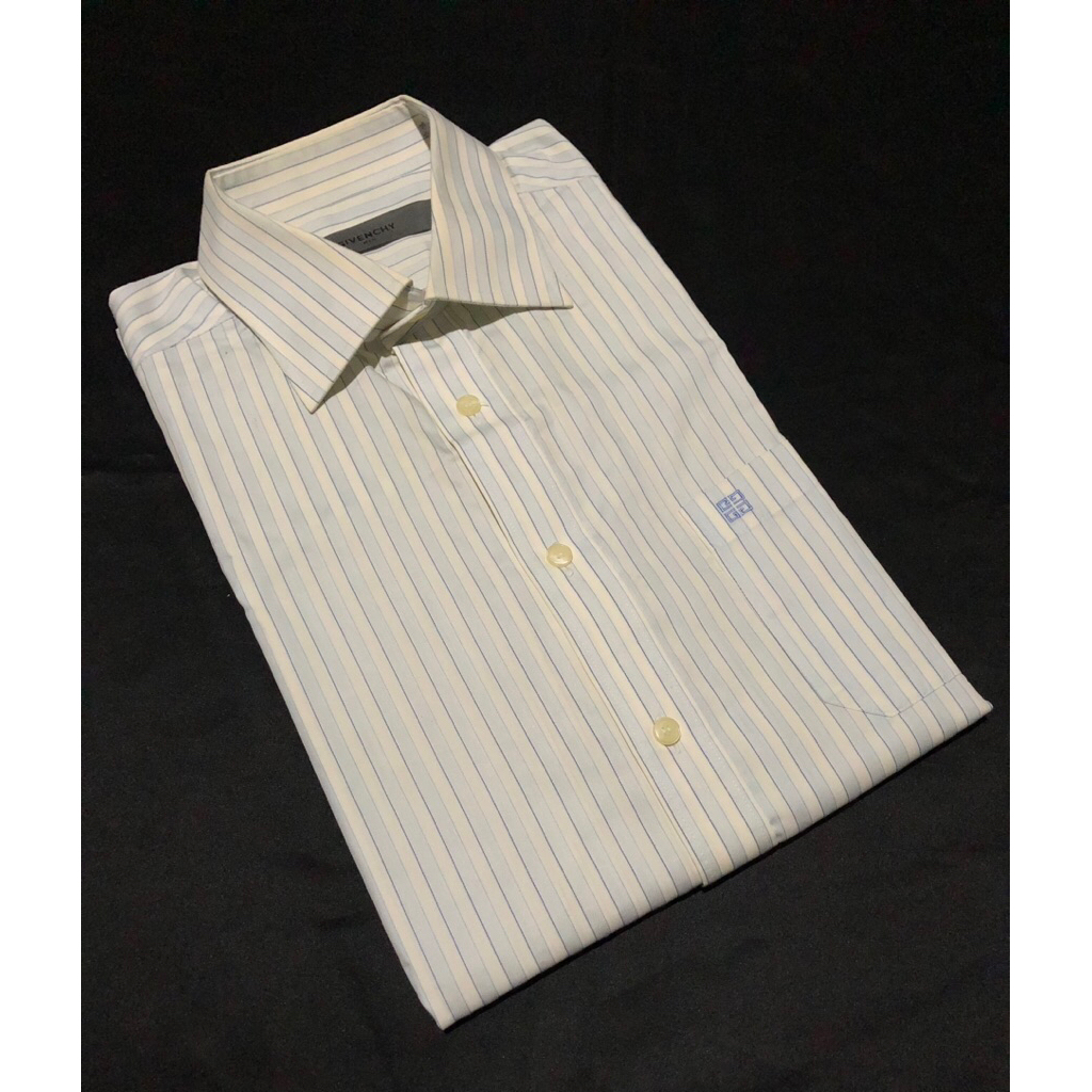 KEMEJA GIVENCHY LUXURY FORMAL SINGEL POCKET STRIPE SECOND ORIGINAL (L)