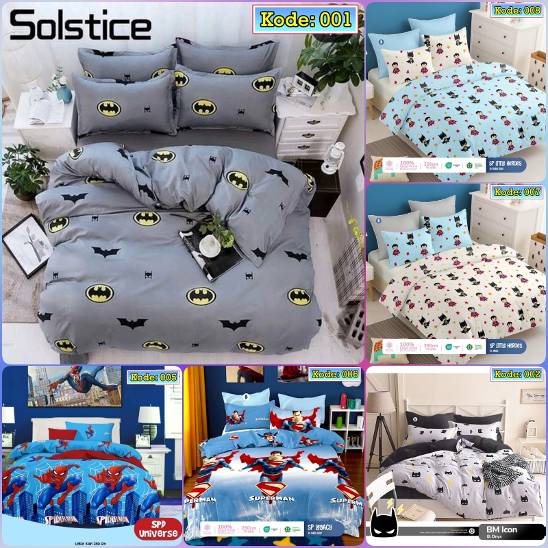 Kain Bahan Sprei Meteran Katun Bahan Star Motif Karakter Spiderman dan Motif Batman