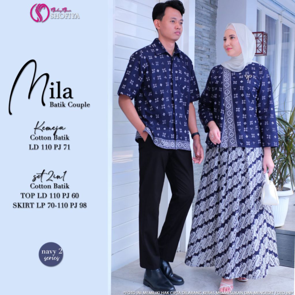 [ NEW ] BAJU COUPLE PRIA & WANITA FASHION MUSLIM // MANDASARI -  MILA COUPLE - HEM & TOP+SKIRT  BY S