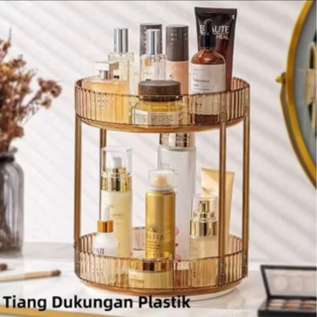 Rak Kosmetik Rak Make Up Susun Plastik 2 Laci Rak Serbaguna 2 Susun